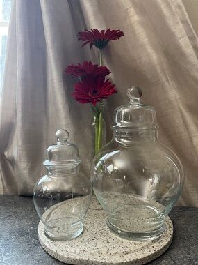 Princess house heritage ginger jar set small and large apothecary